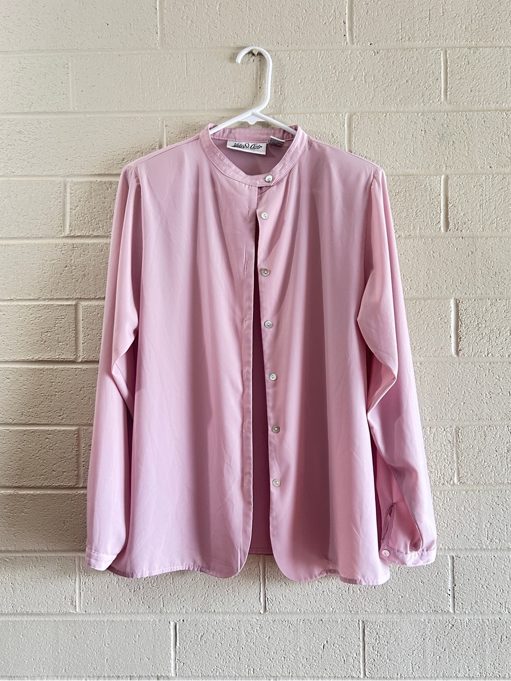 Yves St. Clair Vintage 12 Button Front Tunic Top | Soft Pink